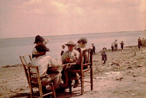 Alberto Franchetti - Contadini che giocano a carte in riva al lago, 1915-18 - Biblioteca Panizzi Reggio Emilia