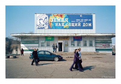 Gagarin sign in the main square of Gagarin Town. - © Rene Nuijens - MRES