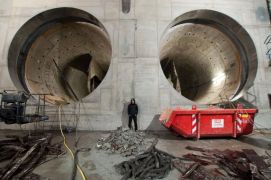 Amsterdam, Netherlands - Place Hacking at the North-South Metro Line Excavation, May 2, 2013. (© Bradley Garrett/eyevine/zReportage.com via ZUMA Press)