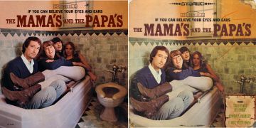 <b>The Mamas & The Papas - If You Can Believe Your Eyes and Ears (1966)</b><br />
I quattro componenti della formazione folk statunitense per l’album d’esordio si sono fatti fotografare dentro una vasca da bagno ma accanto - come è normale che sia - c’era un water. Due anni dopo lo stesso problema colpirà anche i Rolling Stones.