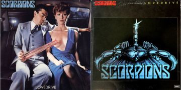 <b>Scorpions - Lovedrive (1979)</b><br />
Il disco venne vietato in alcuni negozi degli Stati Uniti e ristampato poi con una copertina molto più innocua. La cosa stupì il cantante della band tedesca, Klaus Meine: «È strano che in America cover come questa siano un problema. Quando negli anni ’80 siamo andati in tour tra il pubblico c’era regolarmente chi ci mostrava le tette. Non accadeva da nessuna parte, solo là».