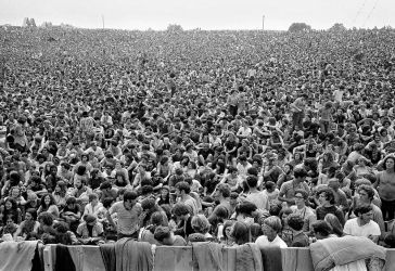The Woodstock Festival was billed as 'An Aquarian Exposition: 3 Days of Peace & Music' in Woodstock, Bethel, NY, August 1969.