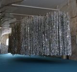 Roberto Pellegrinuzzi, Mémoires, Parysian Laundry, Fotografia Europea 2017, photographic installation consisting of 275.000 digital prints on backlite film. Photo: Guglielmo Giomi