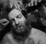 Larry Fink, Denny's Haircut, Pennsylvania, March 2015 ©Larry Fink